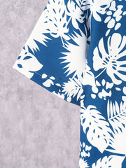 2pcs Boys Tropical Leaf Print Shirt&Shorts Set Summer Kids Clothing