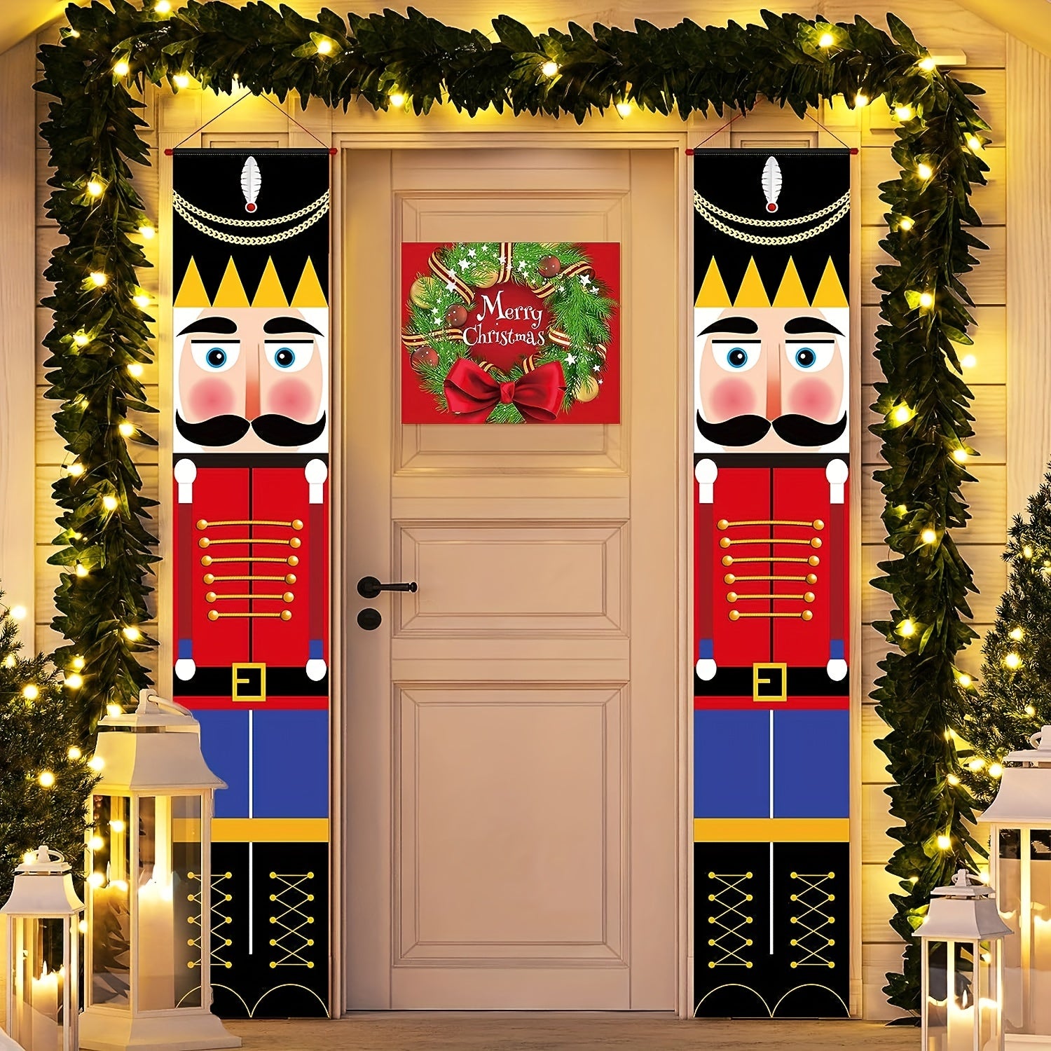 Nutcracker Christmas Decor Soldier Model Banner Outdoor Hanging Sign