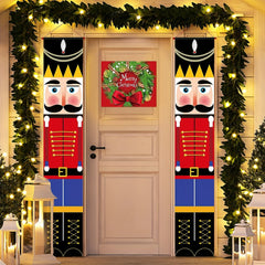 Nutcracker Christmas Decor Soldier Model Banner Outdoor Hanging Sign