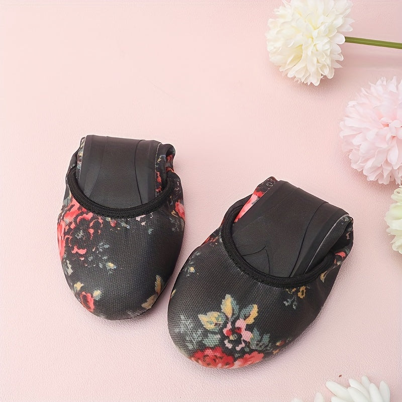 Women's Floral Print Ballet Shoes Soft Sole Dancing Shoes