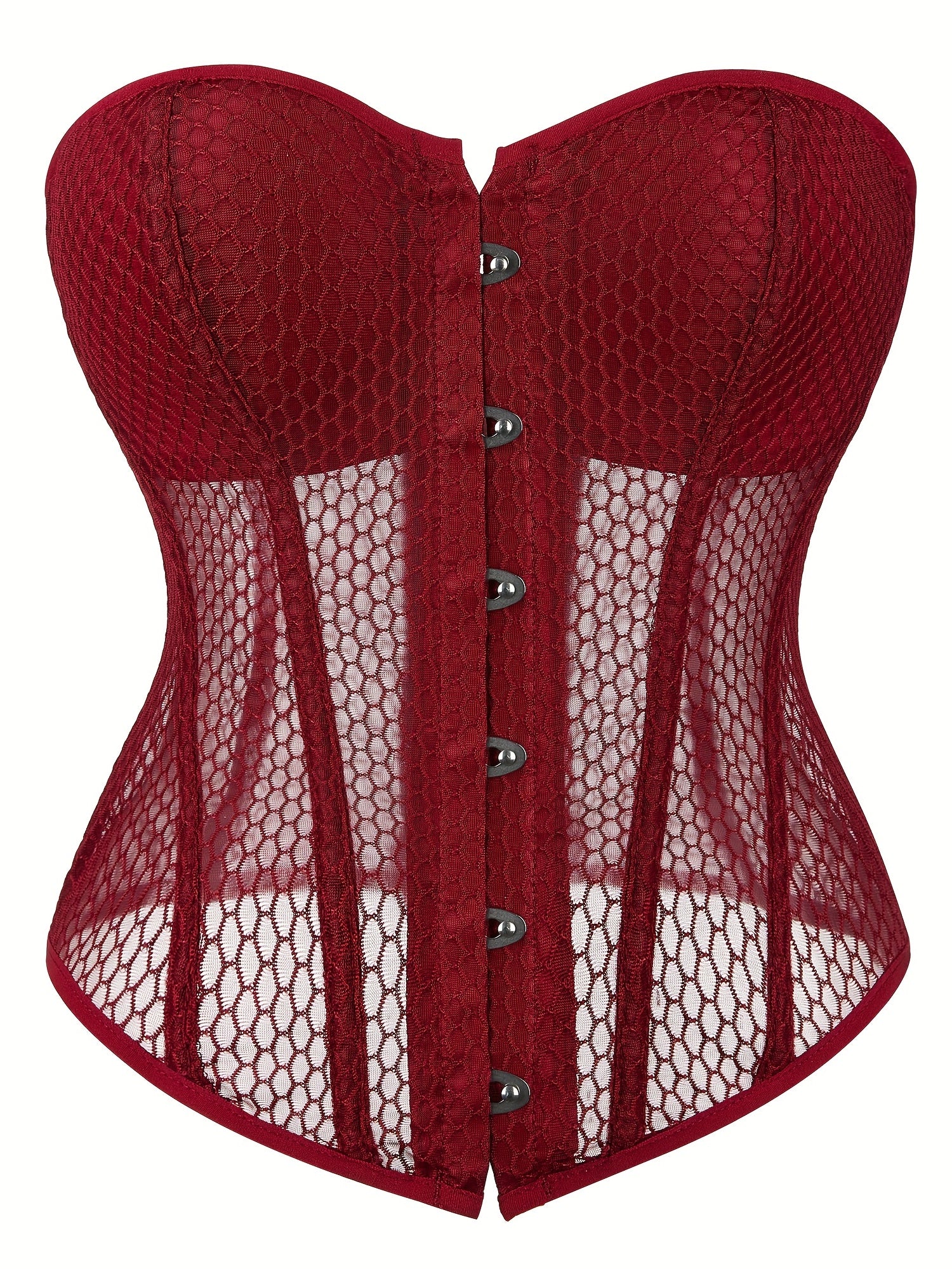 Mesh Corset Bustier Lace Up Body Shaper Lingerie