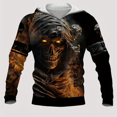 Y2K Skull Hoodie 3D Print Graphic Pullover Mens Clothing