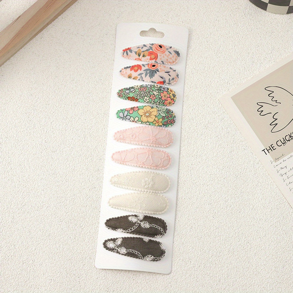 10pcs Flower Pattern Hairpins Hair Clips For Girls Headband Kids Accessories