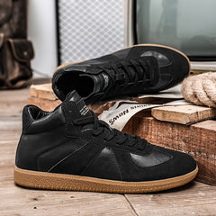 EXSHERO Men's Leather Skate Shoes Casual Sneakers