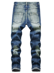 Men's Vintage Ripped Distressed Slim Straight Jeans