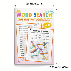 Interactive Word Puzzle Book for Kids Ages 6-12 Boost Vocabulary & Focus Skills