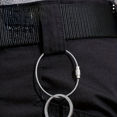 5pcs Steel Wire Keychain Stainless Steel Luggage Tag Key Chain