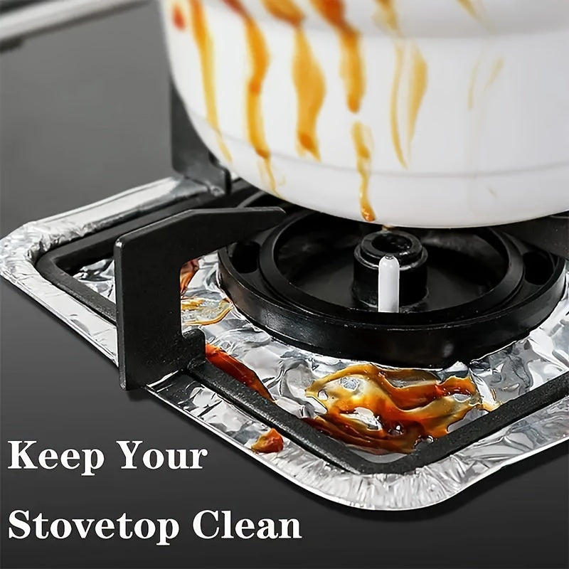 10pcs Disposable Aluminum Gas Stove Burner Cover Heat-Resistant Stove Lining