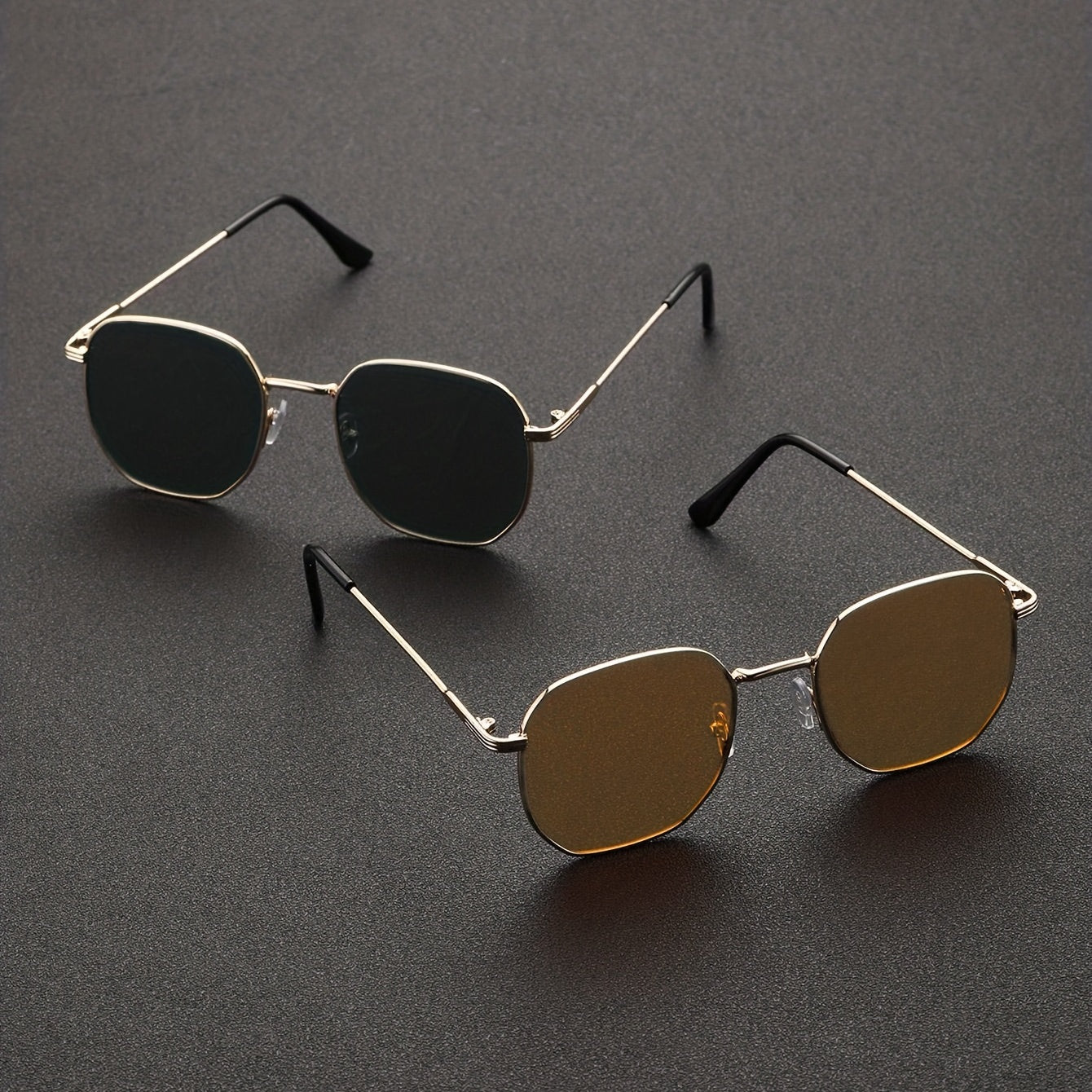 Metal Square Frame Cycling Sunglasses UV Protection