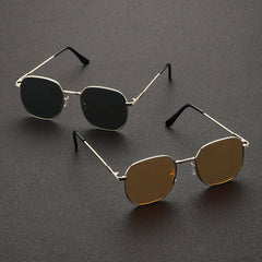 Metal Square Frame Cycling Sunglasses UV Protection
