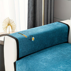 1pc Chenille Sofa Slipcover Non-slip Furniture Protector