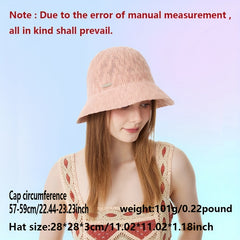 Pink Knitted Bucket Hat Thin Breathable Classic Cloche Hats
