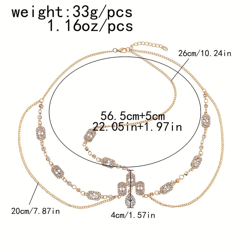 Rhinestone Chain Head Piece Headband Bridal Hair Accessories