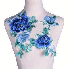 Flower Embroidery Applique 3D Symmetrical Sew On Patches F