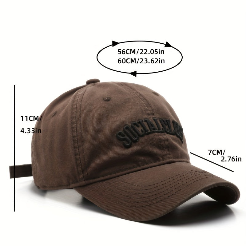 SOCIAL CLUB Embroidery Baseball Cap Solid Cotton Couple Dad Hat Lightweight