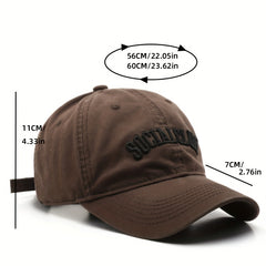 SOCIAL CLUB Embroidery Baseball Cap Solid Cotton Couple Dad Hat Lightweight