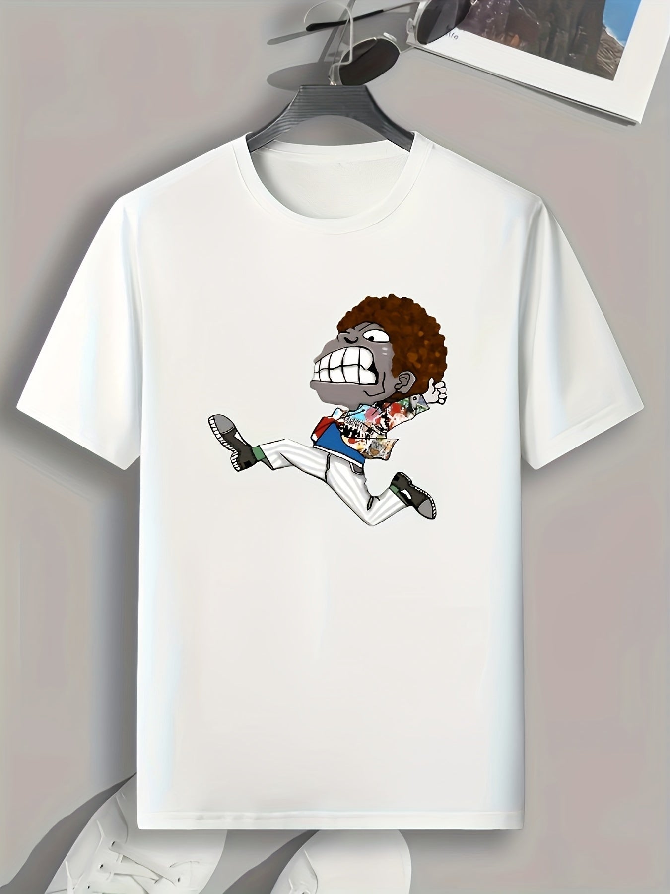 Cartoon Boy Print Men's Graphic T-Shirt for Summer