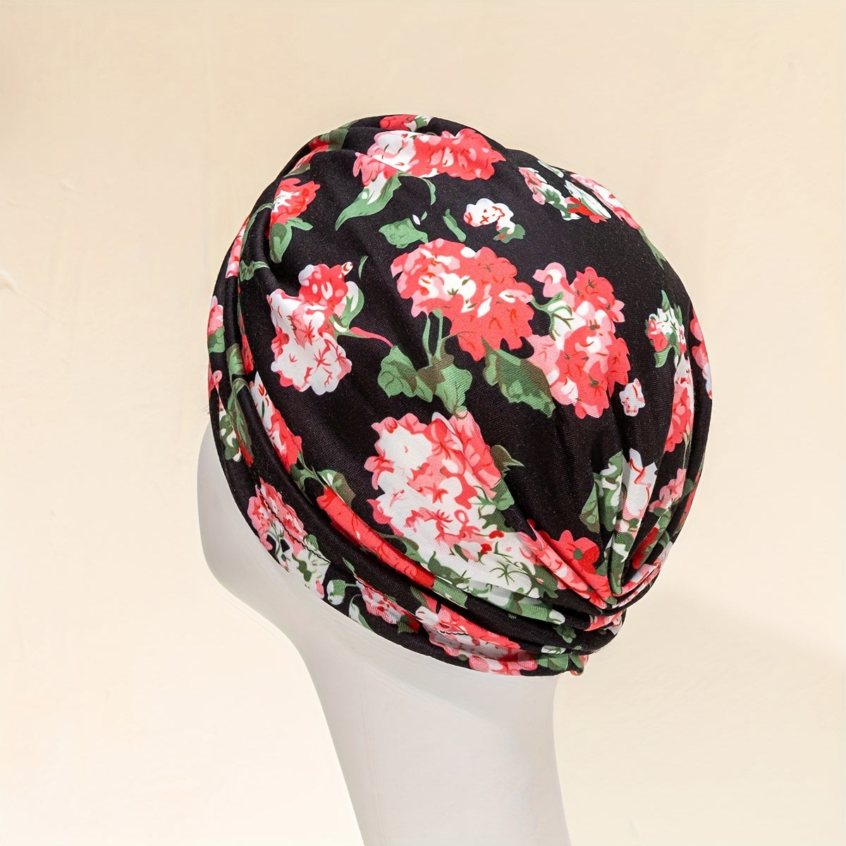 Flower Print Turban Cap Head Wrap Elastic Hijab Women Bandana Beanies