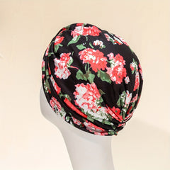 Flower Print Turban Cap Head Wrap Elastic Hijab Women Bandana Beanies