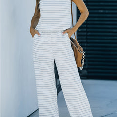 Striped Tank Jumpsuit Sleeveless Casual Jumpsuit