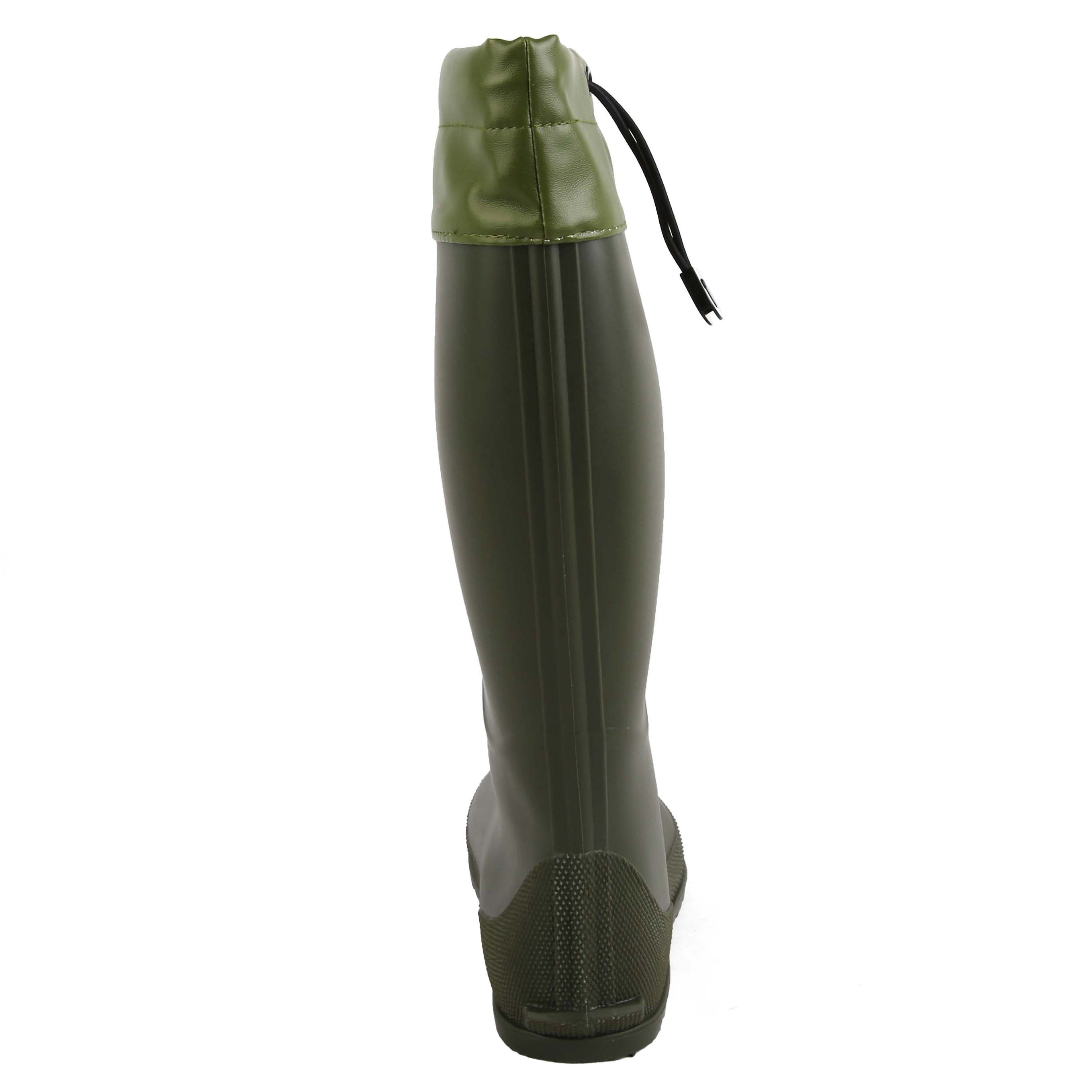 Waterproof PVC Flat Rain Boots Lightweight Comfortable Drawstring Shoes