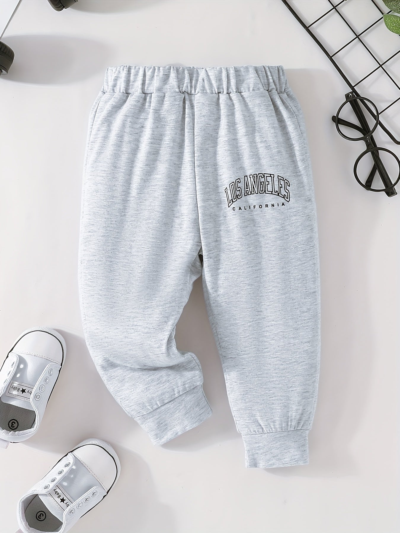 Baby Boy's Letter Print Trousers Comfy Casual Pants
