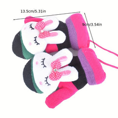 Full Finger Thick Mittens Winter Knitted Gloves For Children Toddler 2 6 Years