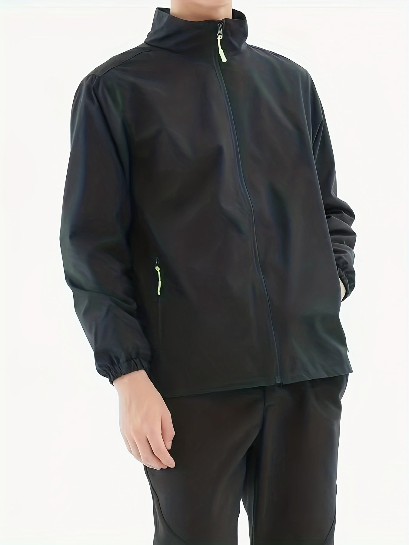 Men's Casual Stand Collar Windbreaker Jacket Zip Up Coat for Spring Fall