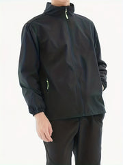 Men's Casual Stand Collar Windbreaker Jacket Zip Up Coat for Spring Fall