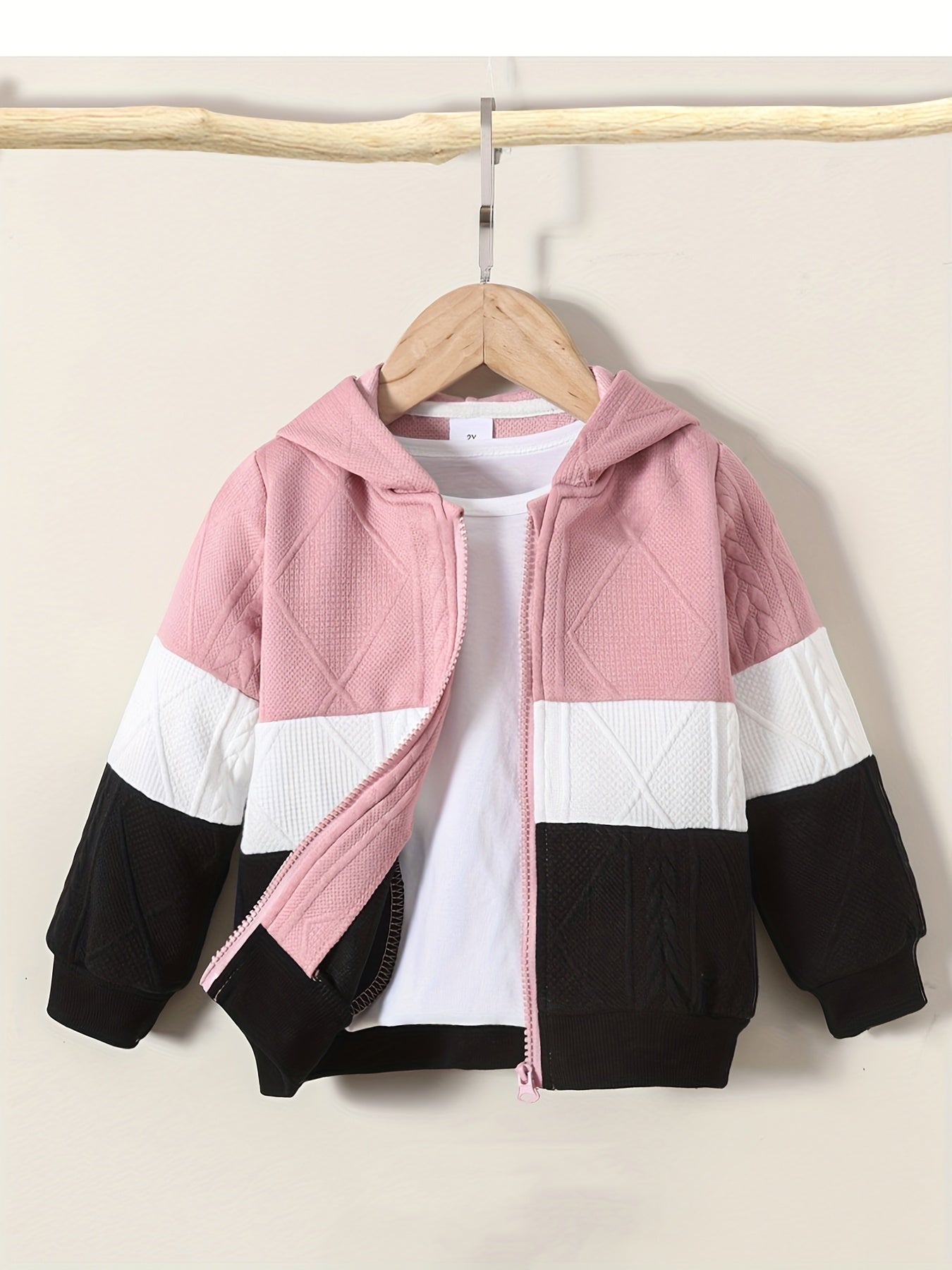 Colorblock Zipper Hooded Jacket Long Sleeve Sweatshirt