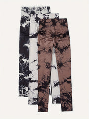 3pcs Tie Dye Yoga Pants High Stretch Leggings Women's Activewear