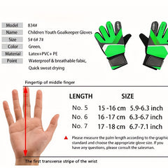 Kids Football Goalkeeper Gloves, Non Slip, Thickened, Training Match