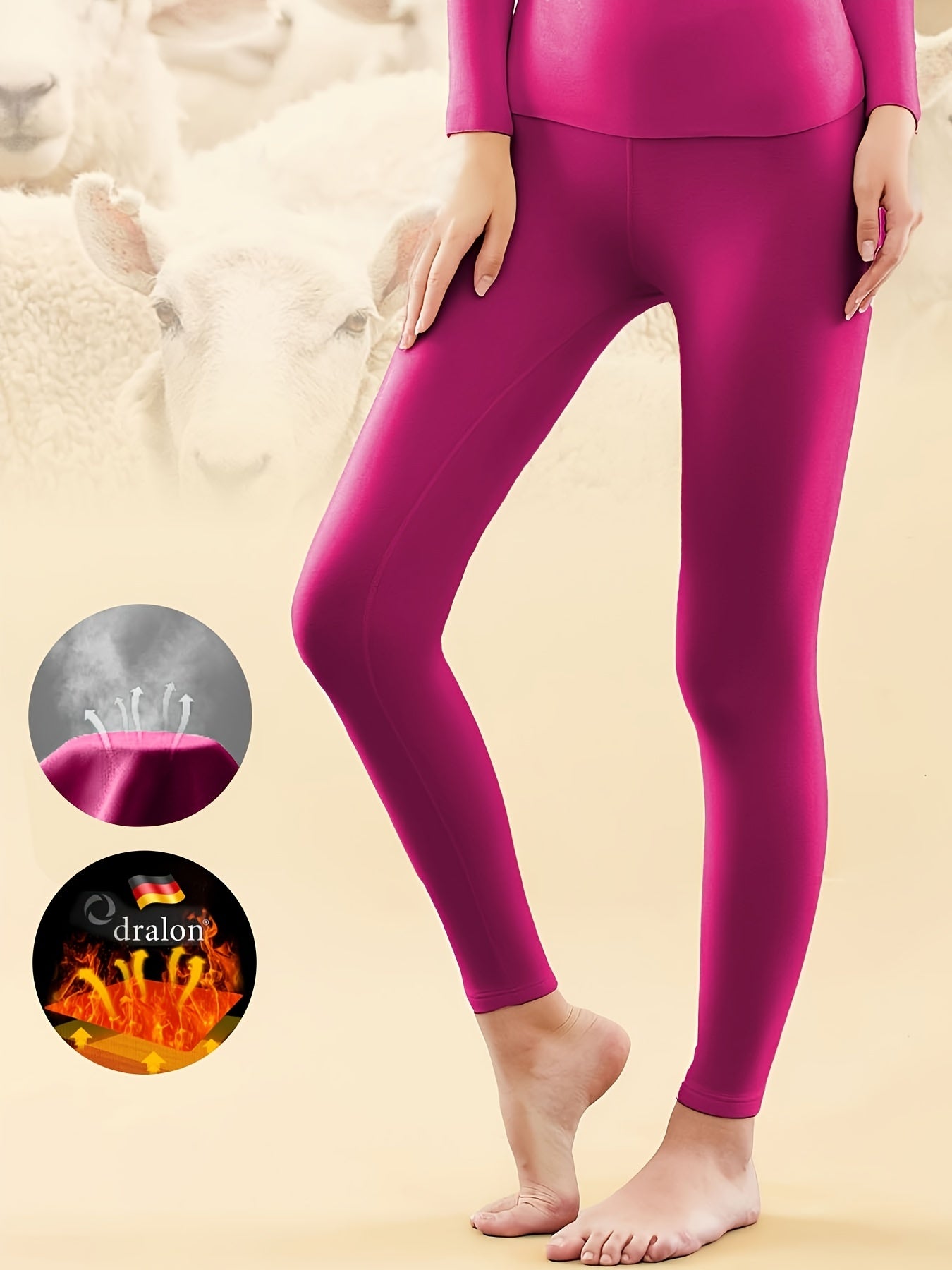 Women's Thermal Pants Soft & Comfy Thick Slim Tights Elastic Lined Loungewear