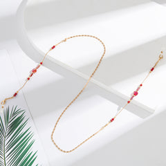 Golden Beaded Sunglass Lanyard Necklace For Glasses