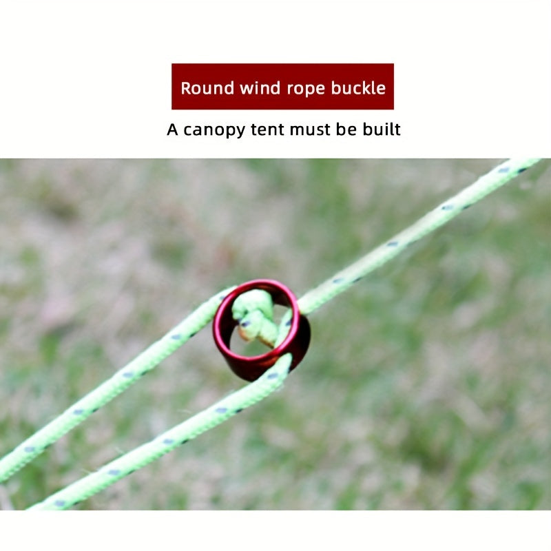 9pcs Aluminum Cord Adjuster Tent Windproof Rope Loop