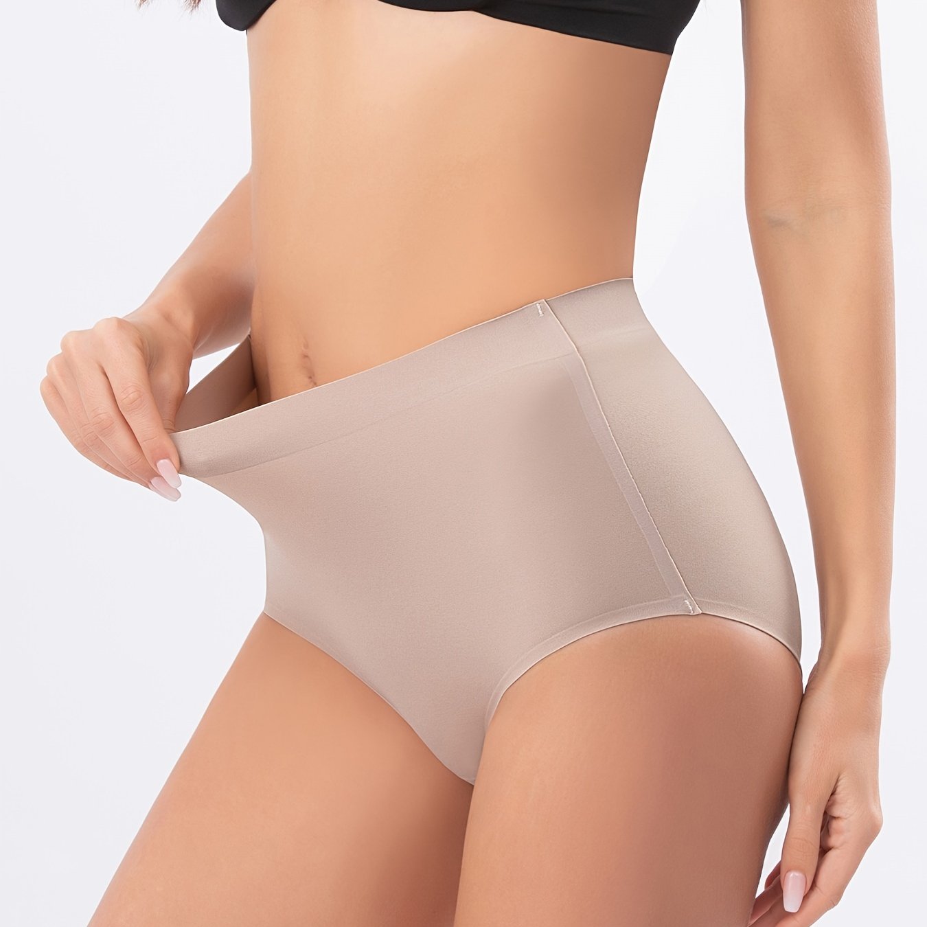 Seamless Mid Waist Briefs Panties For Women