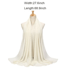 Wrinkles Chiffon Head Scarf Solid Bubble Wrap Shawl