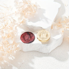 Brass Seal with Magical Bird Pattern - Ideal for Gift Wrapping and Invitations