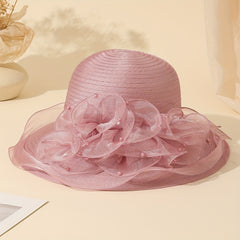 Organza Bucket Hat Mesh Breathable UV Protection Sun Hat Women