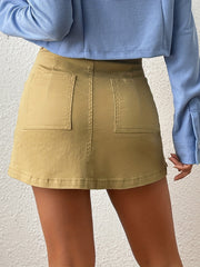 Y2K Cargo Skirt Side Slit Solid Casual Skirt Spring Summer Women