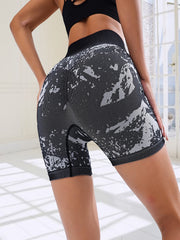 Tie Dye Yoga Sports Shorts High Waist Biker Shorts Activewear