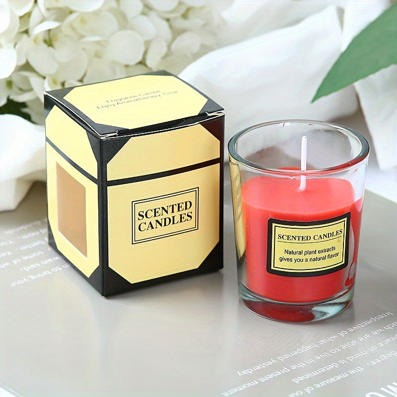 Windproof Glass Cup Plant Wax Scented Candle Indoor Hotel Fragrance