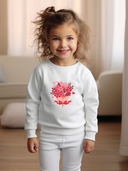 Flowers Print Girls Casual Pullover Sweatshirt for Fall Winter
