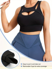 Wireless Sports Bra Cut Out Running Workout Bra Lingerie