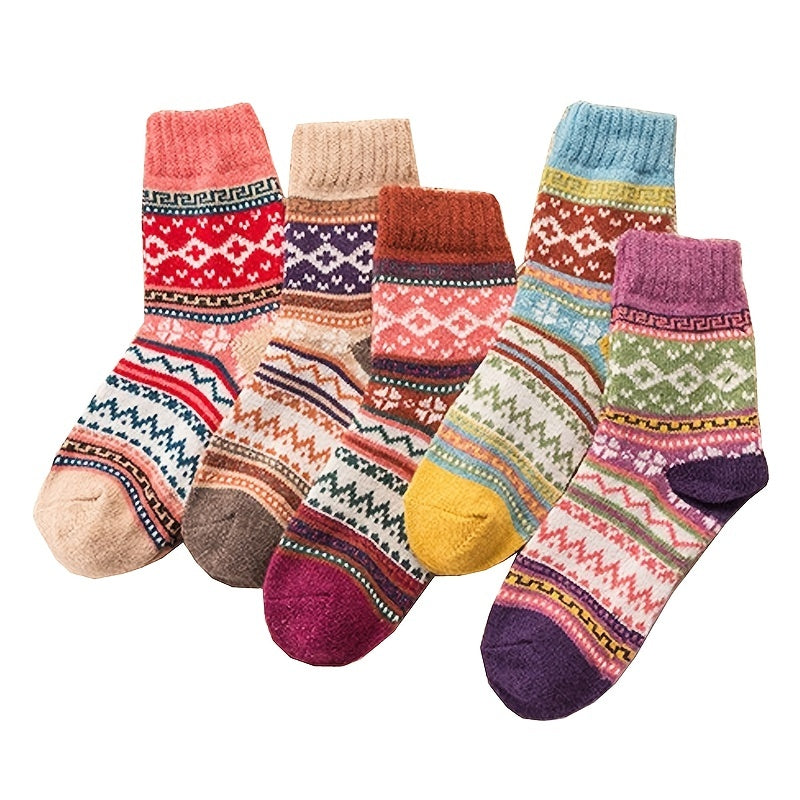 Men's Thick Fleece Socks for Winter, 5 Pairs