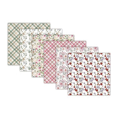 12pcs Flower Retro Pattern DIY Scrapbook Background Paper