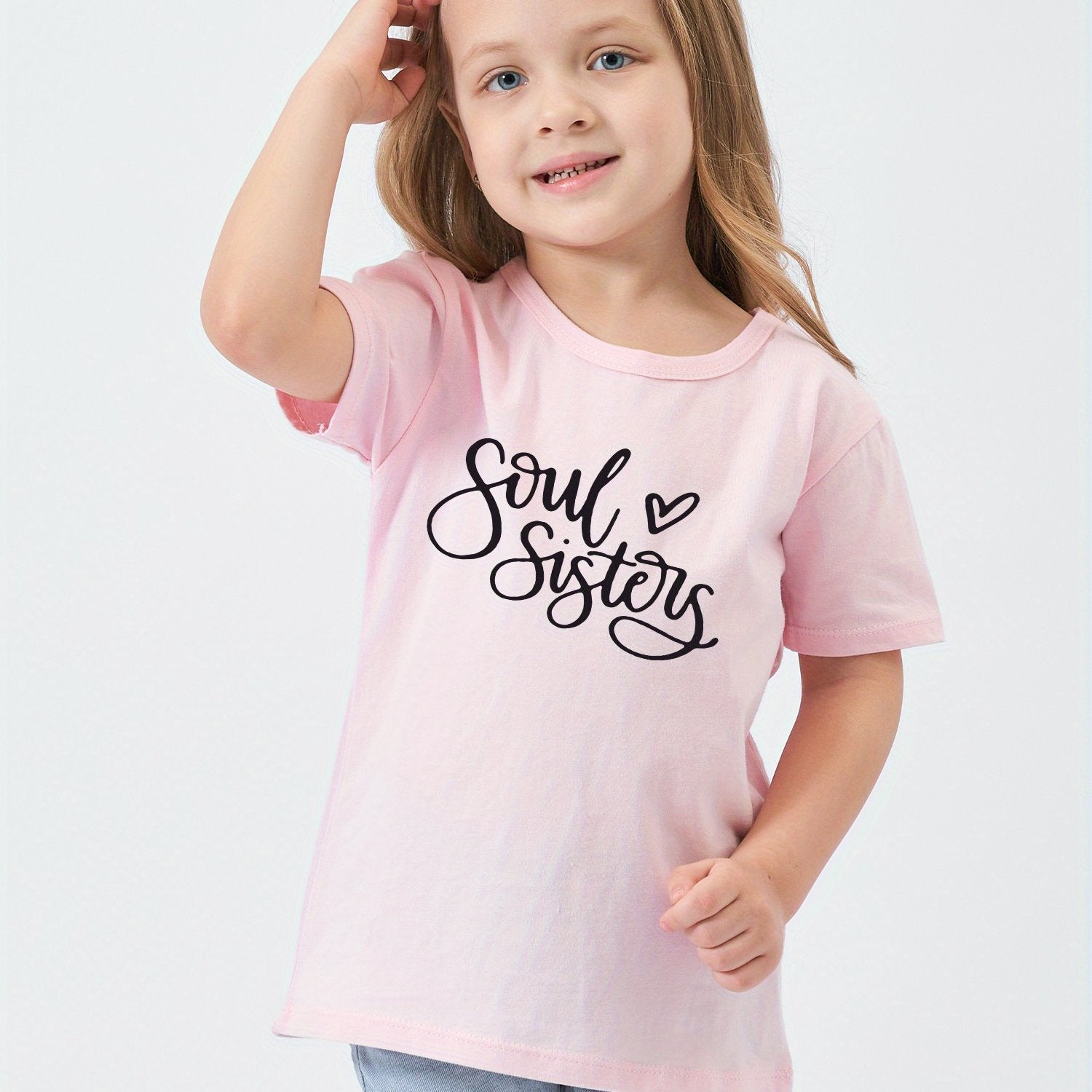 SOUL SISTER Print Short Sleeve T shirt For Girls