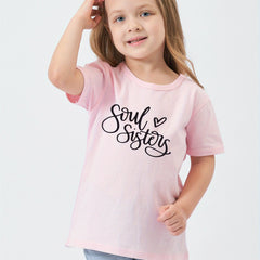 SOUL SISTER Print Short Sleeve T shirt For Girls
