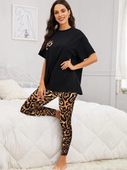 Leopard Print Skinny Leggings Women's Clothing