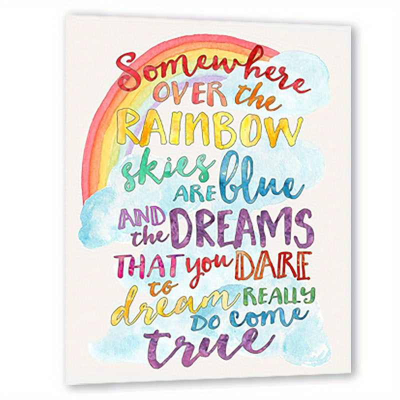 Somewhere Over the Rainbow Children's Art Rainbow Background